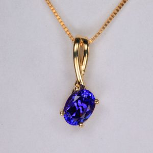 TANZANITE PENDANT 1.37 CARATS IN YELLOW GOLD