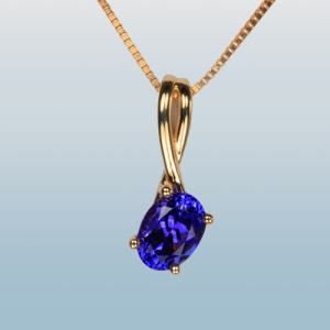 TANZANITE PENDANT 1.37 CARATS IN YELLOW GOLD